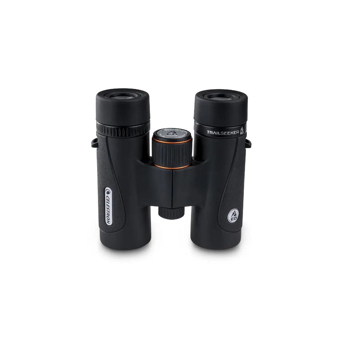 Black binoculars with brand logo on a white background