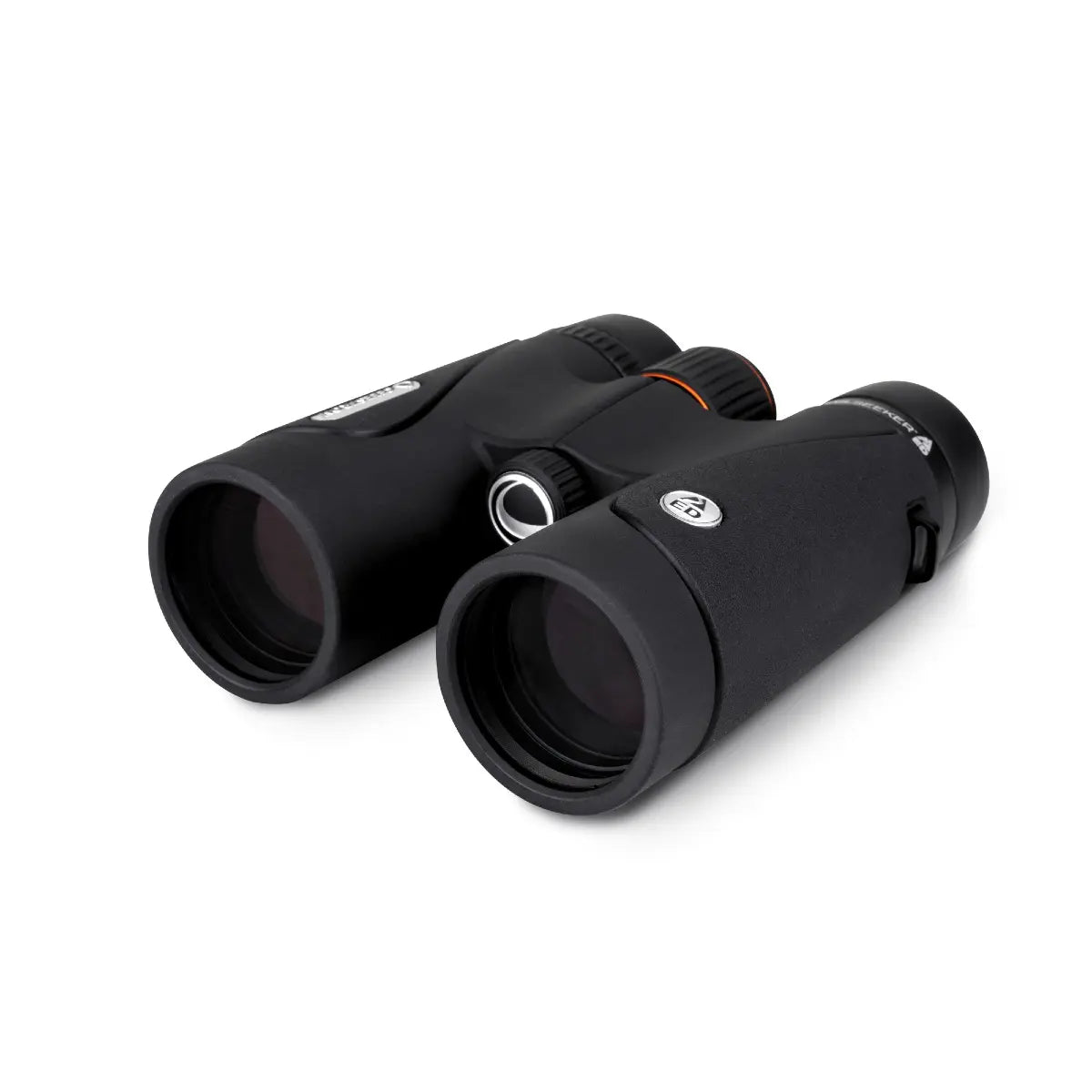 Black binoculars on a white background