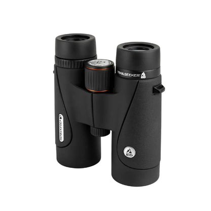 Black binoculars with brand logo on a white background