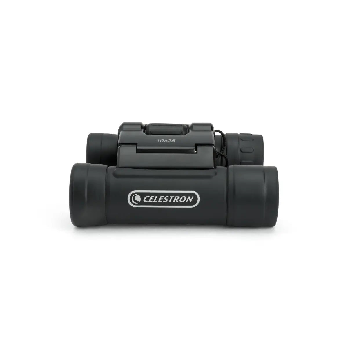 Black Celestron binoculars on a white background