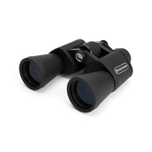 Black binoculars with Celestron logo on a white background