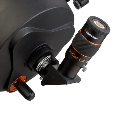 Celestron telescope with eyepiece on a white background