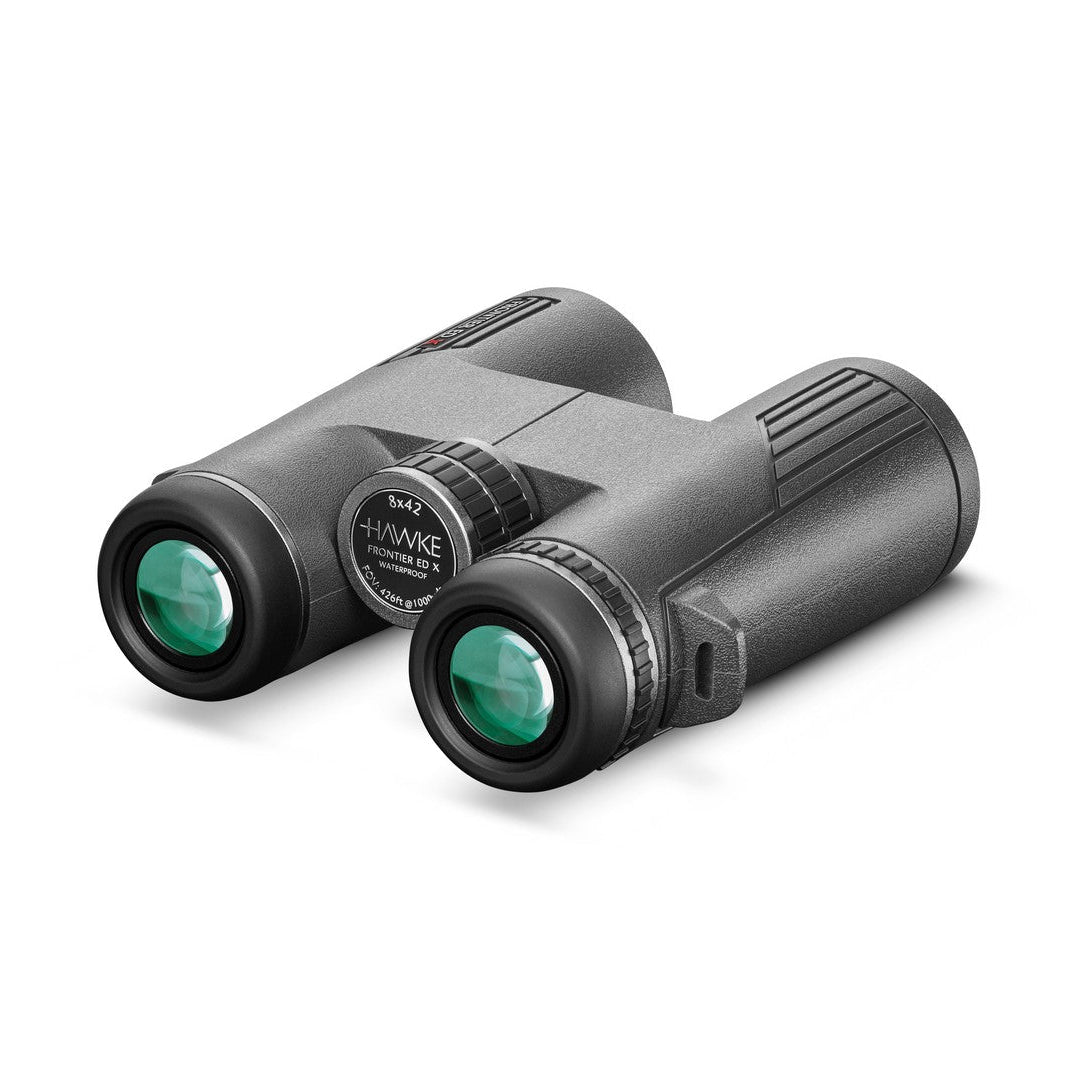Binoculars with Hawke branding on a white background