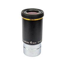 Telescope eyepiece with 'UltraWide 6 mm Long' text on a white background