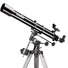 Telescope with a tripod on a white background