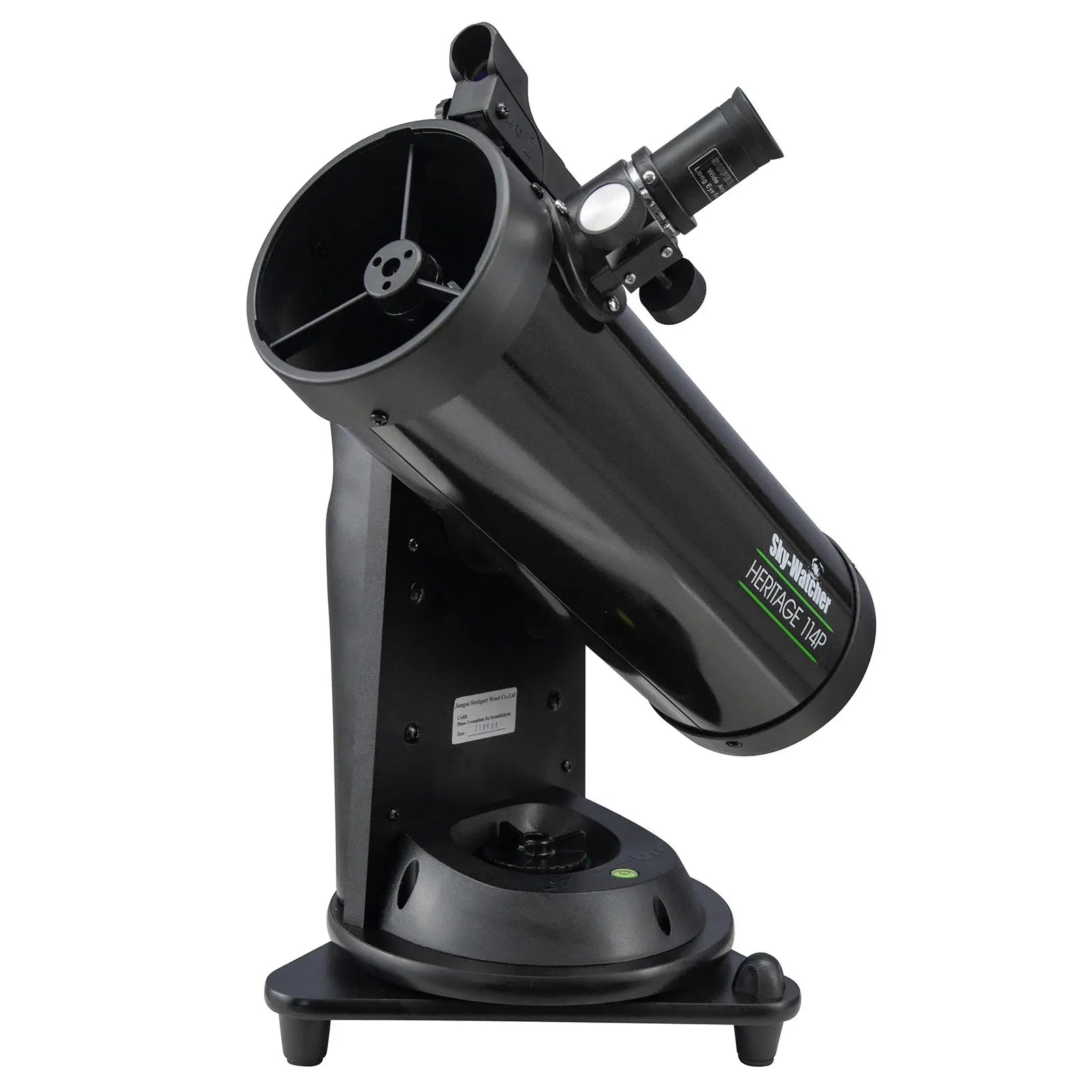 Black telescope on a white background