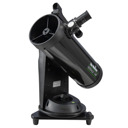 Black telescope on a white background