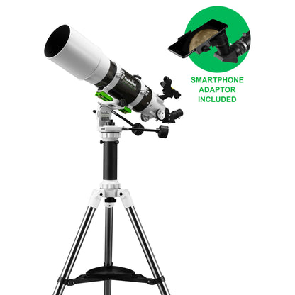 Telescope with smartphone adaptor included on a white background