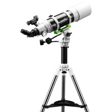 Telescope with tripod on a white background