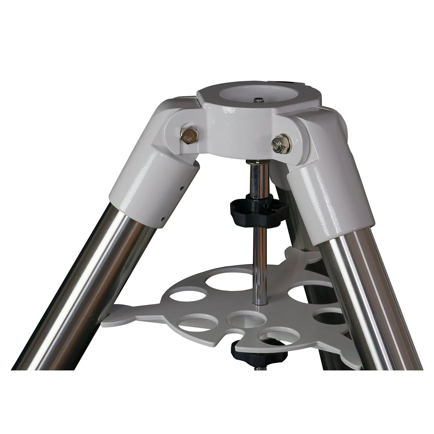 Tripod with adjustable head on a white background