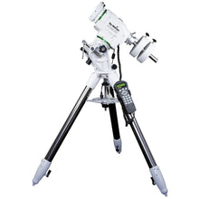 Telescope with a white and black design on a white background