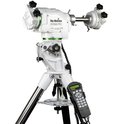 Sky-Watcher telescope with remote control on a white background