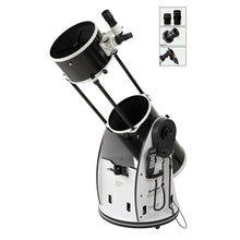 Telescope with additional attachments on a white background