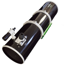 Black telescope with white accents on a white background